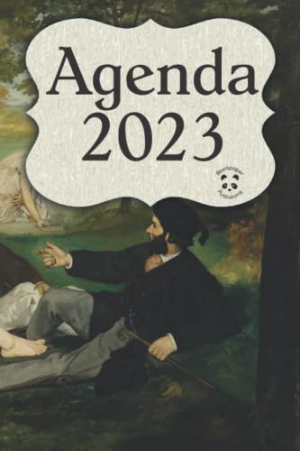Agenda 2023 Èdouard Manet - Colazione sull’erba: Planner settimanale A5 in carta crema con calendario annuale, tracker abitudini mensile, spazio per le note settimanali, pagine per i contatti