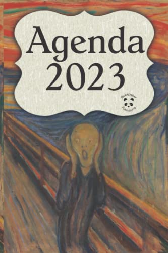 Agenda 2023 L'urlo di Munch: Planner settimanale A5 in carta crema con calendario annuale, tracker abitudini mensile, spazio per le note settimanali, pagine per i contatti
