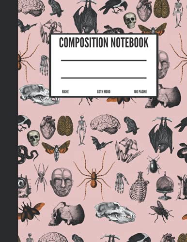 Composition Notebook Goth Mood 100 pagine Righe: Quadernone a righe con Grafica a tema Goth/Creepy/Halloween in Copertina