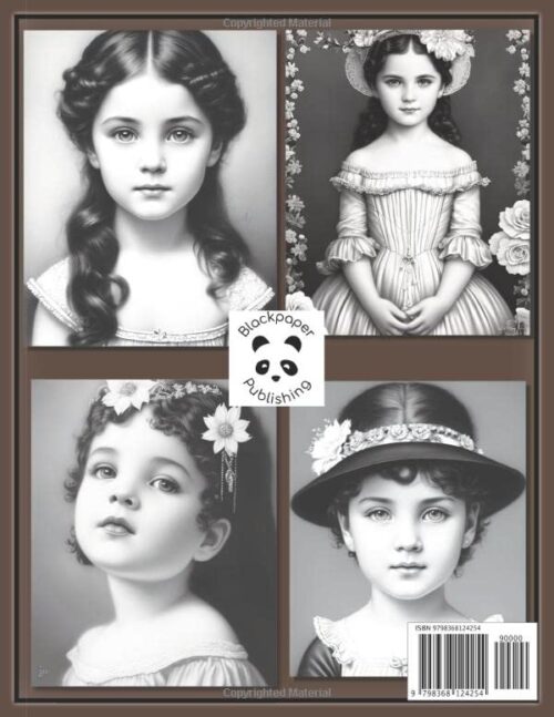 Victorian Lilies - A Grayscale Coloring Book of Victorian Little Girls