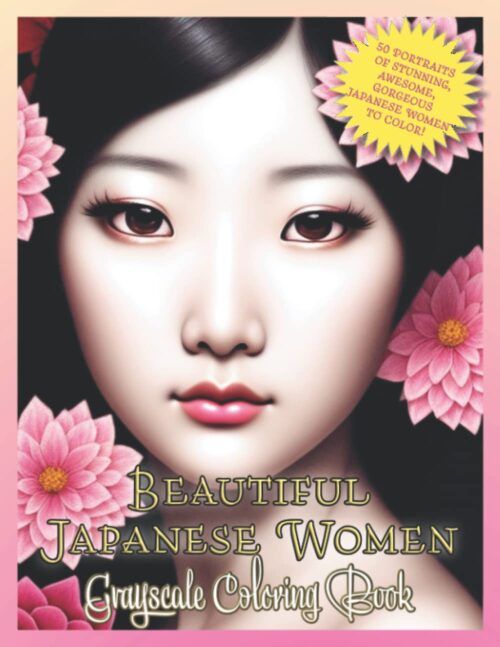 Beautiful Japanese Women Grayscale Coloring Book