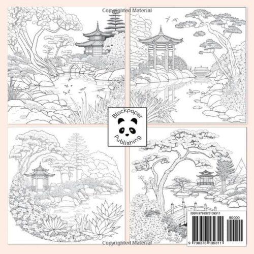 Japanese Gardens coloring book for adults