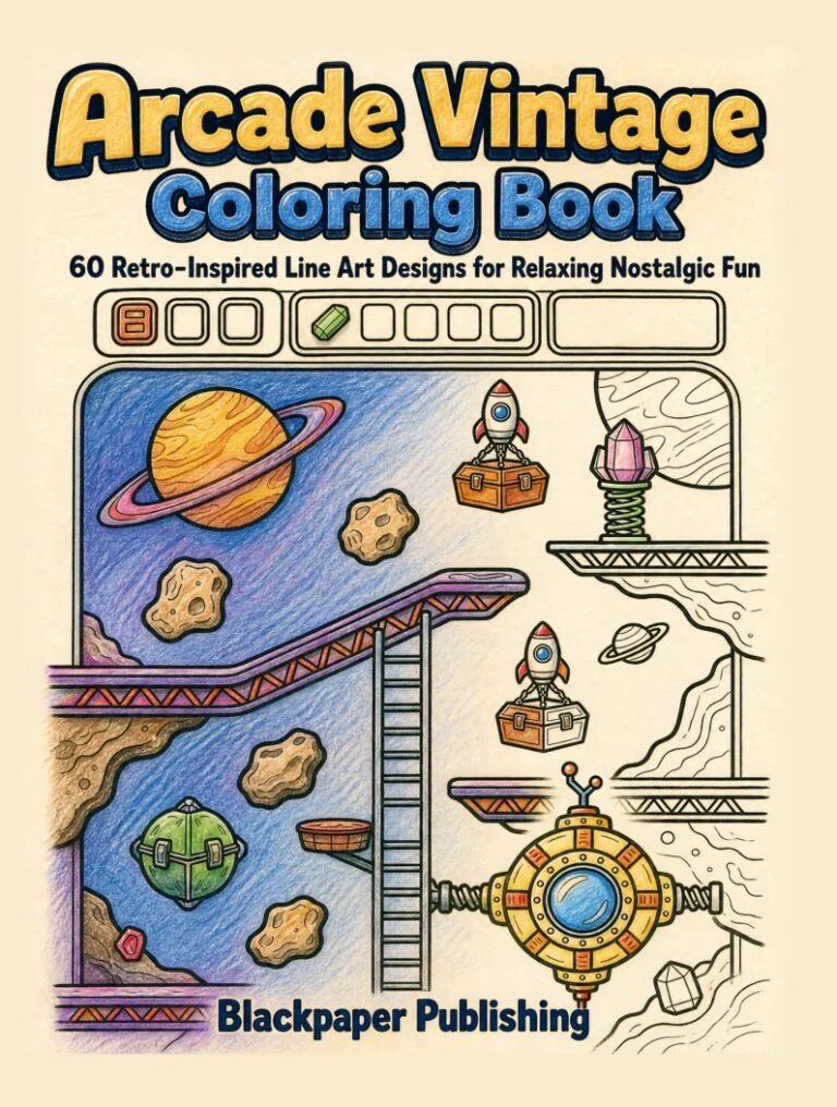 Arcade Vintage Coloring Book - cover