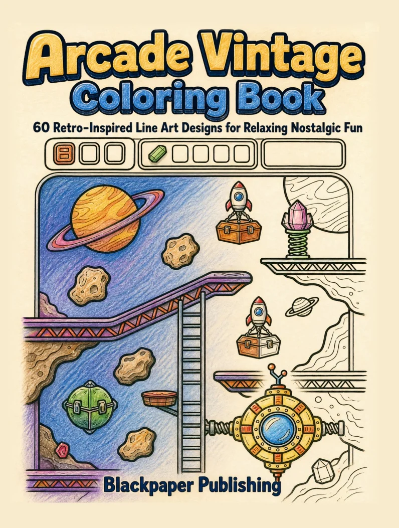Arcade Vintage Coloring Book - cover