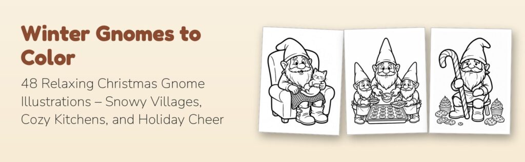 Winter Gnomes to Color - preview